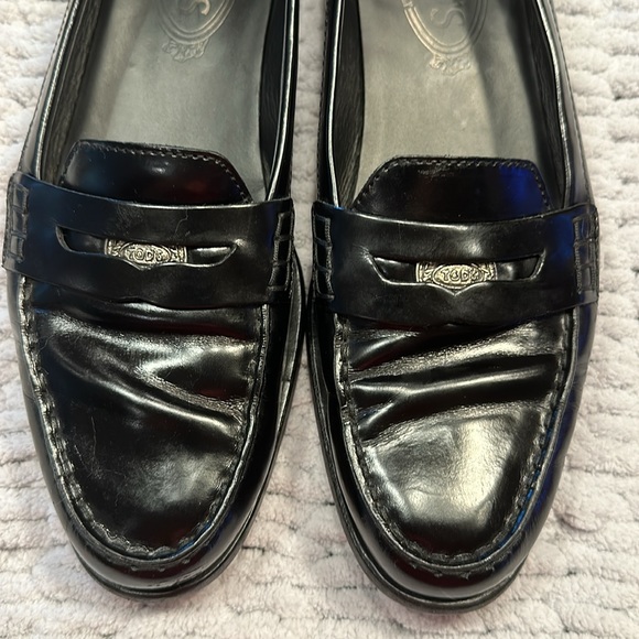 TOD’S Black Leather Penny Loafer Slip On Driving Shoe - Women’s Size EU 38.5 - Picture 3 of 9
